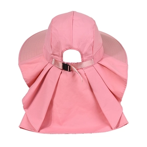 Cappello da sole rosa ad asciugatura rapida con tesa larga e protezione per collo