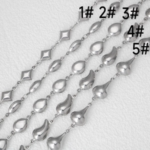 Detailed comparison of five geometric stainless steel DIY chain styles for jewelry making
