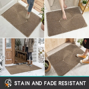 Braune PVC-Schlingen-Fußmatte mit Wirbeltextur für verschiedene Wohnszenarien
