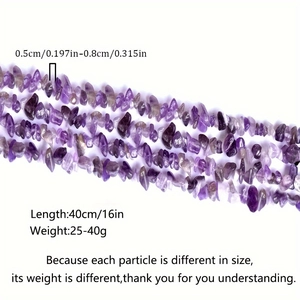 Polished natural purple amethyst crystal chips 40cm strand for DIY jewelry making