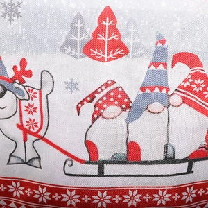 Housse de chaise de Noël rouge avec imprimés festifs de nains et de rennes