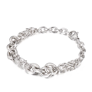 Minimalist stainless steel dragon scale link chain bracelet with O-ring buckle for men and women