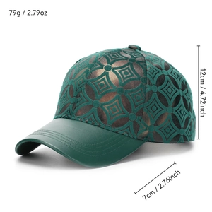 Casquette de baseball unisexe à motif bronze, bord vert et visière de 7cm de protection