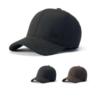 Classic men's baseball caps in black, grey and brown with metallic logo detail