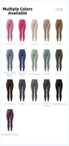 Nuancier de pantalons de yoga taille haute montrant 16 leggings sans couture galbants