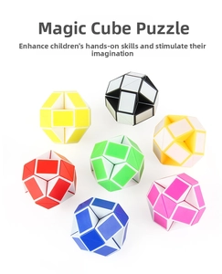 Detail view of colorful snake cube puzzles folded into sphere shapes in seven colors