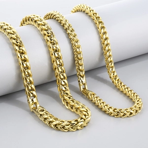Men's hip hop gold-plated stainless steel keel chain necklace with secure clasp