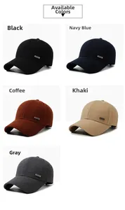 Détail des casquettes de baseball en coton en cinq couleurs avec plaque métal NYCA