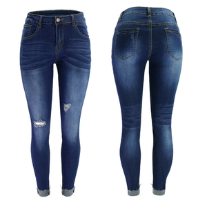 Damen Zerrissene Skinny Jeans Hoch Elastische Denim Hose Mit Butt Lift Streetwear Casual Mittlere Taille