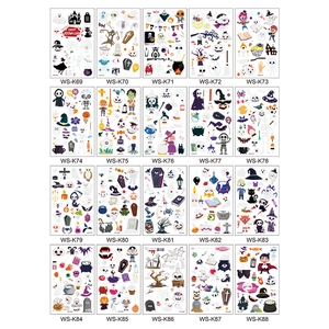 Luminous Halloween tattoos set for kids featuring ghosts pumpkins and cartoon designs