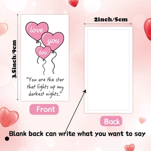 Cartes d'amour pour boîte à lunch avec citation romantique et dos blanc à écrire