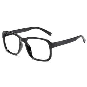 Monture de lunettes carrée classique en acétate noir pour hommes et femmes