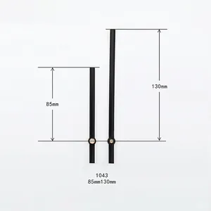 Matte black clock hands set 1043 measuring 85mm and 130mm for DIY wall clocks