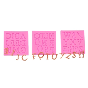 Ensemble de moules en silicone rose pour lettres majuscules en fondant et chocolat