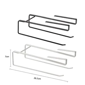 Kitchen under-cabinet paper towel and wrap holder in black and white finish, 26.5cm length