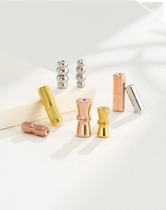 Detailed view of 18K gold and silver plated jewelry clasps for DIY pearl necklaces