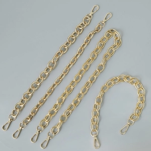 Golden chunky metal chain shoulder straps with lobster clasps for handbags replacement