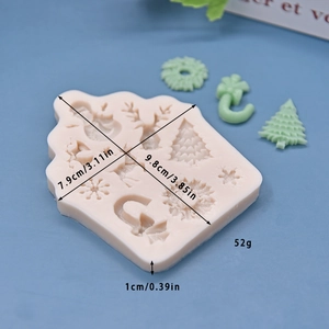 Christmas silicone mold with tree, snowflake and deer shapes for DIY cake baking