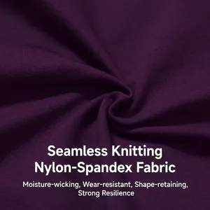 Seamless purple sports bra in moisture-wicking fabric with various color options