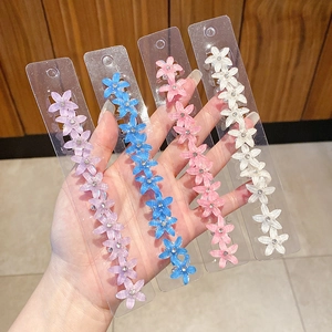Mini Flower Hair Clips For Girls Korean Style Soft Rubber Hairpins With Rhinestone For Kids Braiding Hair Accessories
