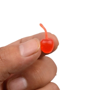 Miniature red cherry charm for DIY craft and phone case decoration accessory