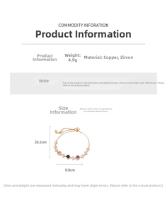 Detail of 18k gold plated flower bracelet with colorful cubic zirconia and 4.9g weight info