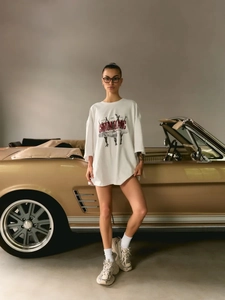 Γυναικείο Βαμβακερό T-Shirt Oversized Κοντομάνικο Με Γραφικό Σχέδιο Γραμμάτων Ρετρό Streetwear Casual Χαλαρό Τοπ