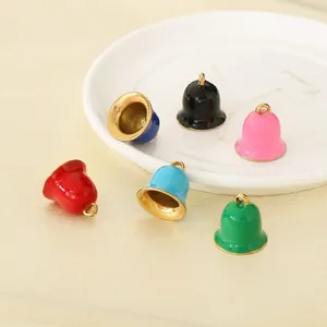Pendentifs Cloche Acier Inoxydable Émail Goutte Huile Coloré Creux DIY Fabrication Bijoux Artisanat Accessoires