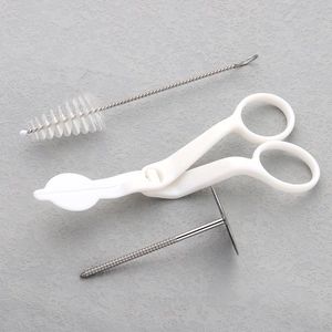 Outils De Décoration De Gâteaux Clou À Fleurs En Acier Inoxydable Ciseaux En Plastique Brosse En Nylon Cuisson