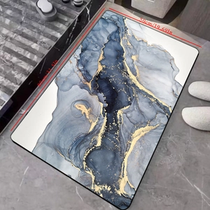 Detail showing marble texture bath mat dimensions 80x50cm with gold fluid art lines