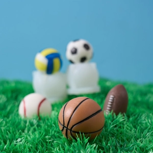 Mini sports ball silicone molds for football, basketball, baseball, and rugby DIY candles