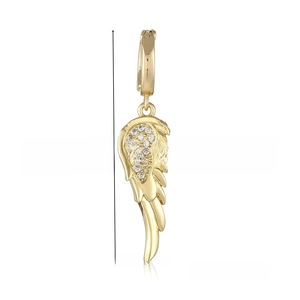 Detailed view of angel wing pendant dimensions 3.8cm height with cubic zirconia