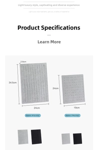 Detailed size parameters for velvet ring display inserts in grey and black versions