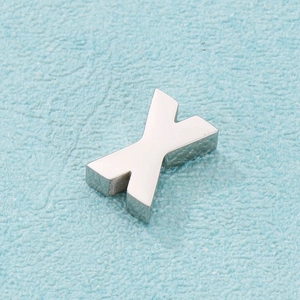 Pendentif lettre X en acier inoxydable argenté pour colliers personnalisés chic
