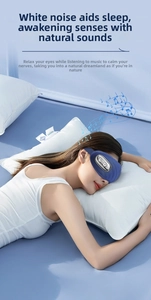 Smart sleep eye mask with integrated side control buttons for heat and music functions