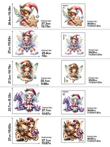 Tableau des tailles détaillé montrant les dimensions des stickers muraux fée de Noël