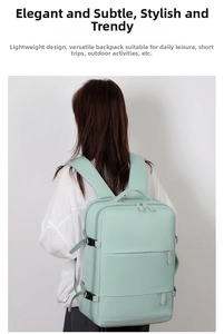 Lightweight Large Capacity Travel Backpack for Women Casual Business Green Daypack Bag