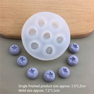 7-cavity blueberry silicone mold for DIY chocolate fondant and resin crafts, 7.2cm diameter
