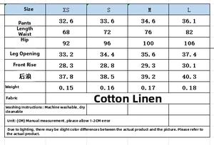 Detailed size chart for cotton linen beaded vest and shorts set with measurements