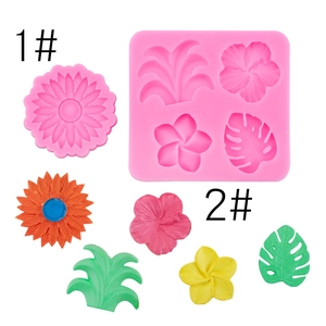 Sunflower Tropical Flower Monstera Leaf Silicone Mold For Fondant Chocolate DIY Resin Clay Craft Baking Accessory