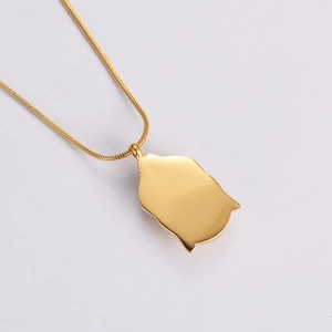 Golden snake chain necklace with smooth mirror finish Buddha pendant for men and women