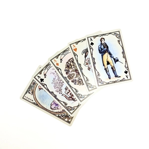 Macro detail of Sea Soul Journey Oracle cards showing vintage illustration and card texture