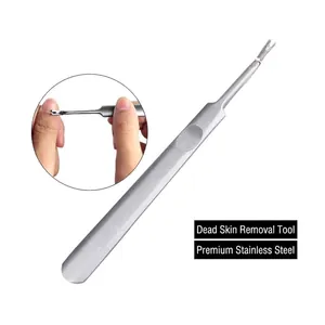 Professional Stainless Steel Cuticle Trimmer Fork Dead Skin Remover V-Shaped Blade Manicure Pedicure Nail Care Tool Silver