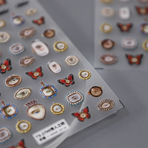 Embossed Nail Art Stickers Vintage Victorian Lover's Eye Butterfly Baroque Style Self Adhesive DIY Decoration For Women