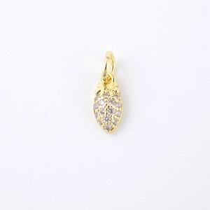 Golden pineapple charm pendant with micro-pave cubic zirconia for DIY jewelry making