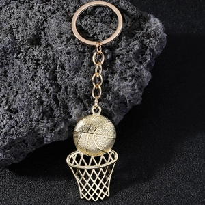 Basketball Hoop Keychain Metal Alloy Dimensional Sports Pendant Hip Hop Style Creative Accessory For Bag Car Key