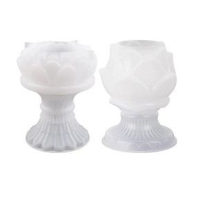 Translucent 3D lotus flower silicone mold for handmade resin candle holder and DIY soap craft