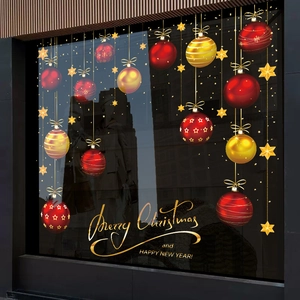 Christmas Window Cling Static Stickers PVC Double Sided Glass Decal Holiday Ornaments Tree Decoration Reusable