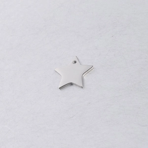 Detailed view of a mirror-polished stainless steel star pendant for DIY jewelry making