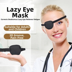 Detail of 3D contoured eye patch with adjustable strap for amblyopia and strabismus treatment